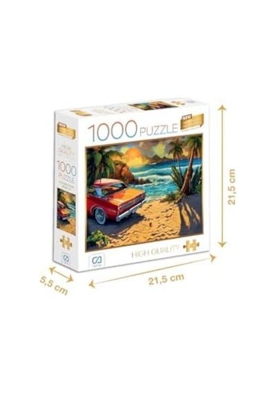Sahildeki Araba 1000 Parça 2,2mm Kalınlık 48x68cm Profesyonel Hobi Puzzle Yapboz Serisi