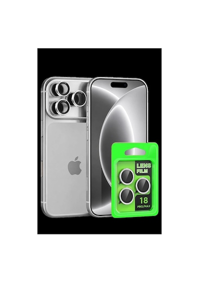 Newface Apple iPhone Uyumlu,  18 Pro Max Raze Metal Kamera Lens - Gümüş