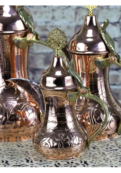 Mırra Küçük Boy Bakır Arap Çaydanlık Sütlük 300 Ml Bakır