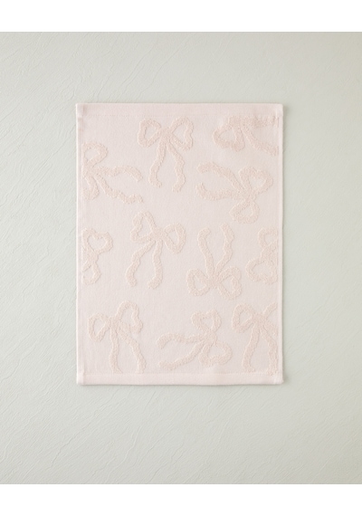 English Home Romance Ribbon Pamuk Jakarlı El Havlusu 30x40 Cm Pudra