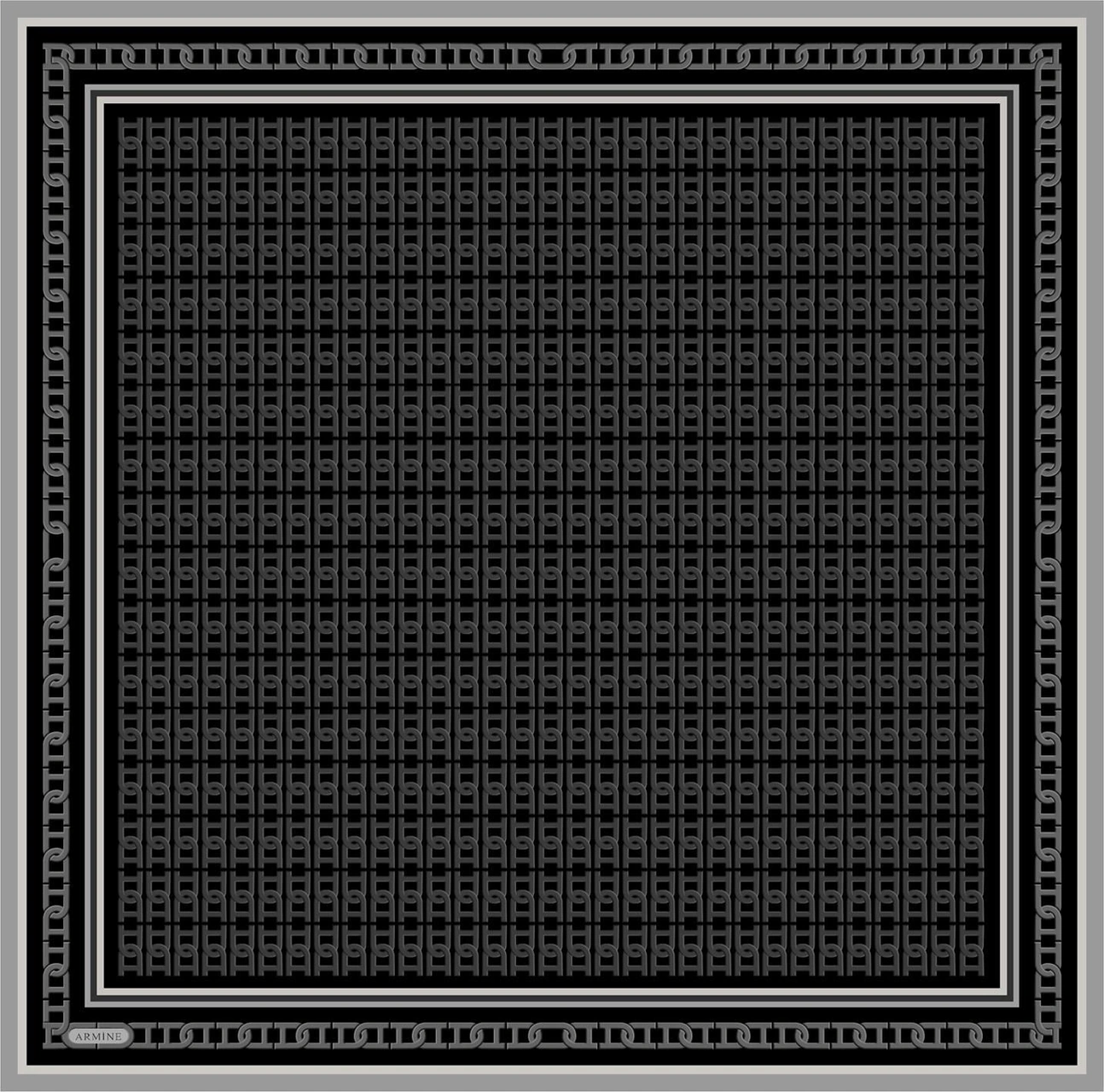 Armine Klasik Desenli Saf İpek Twill Eşarp 9301d 84 KAhverengi