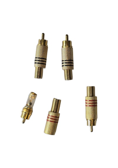 Metal Rca Erkek Fiş Konnektör Ucu Altın Kaplama Ses Fişi 4 Adet