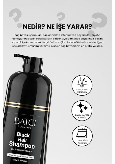 Batçı Anında Etkili Beyaz Kapatıcı Siyahlaştırıcı Şampuan 350 Ml
