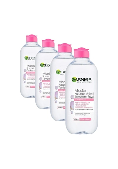 Tr Micellar Makyaj Temizleme Suyu 400ml, 24 Saat Nemlendirme, Hassas Ciltler İçin 4 Paketi