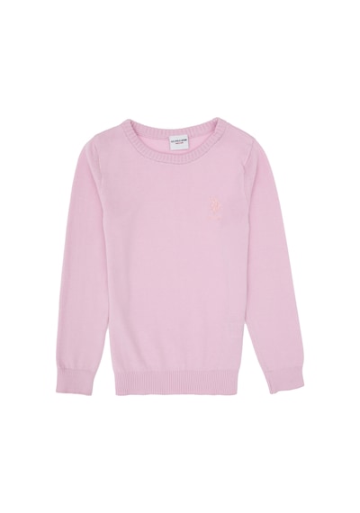 U.S. Polo Assn. Kız Çocuk Toz Pembe Bisiklet Yaka Basic Kazak 50313081-VR050