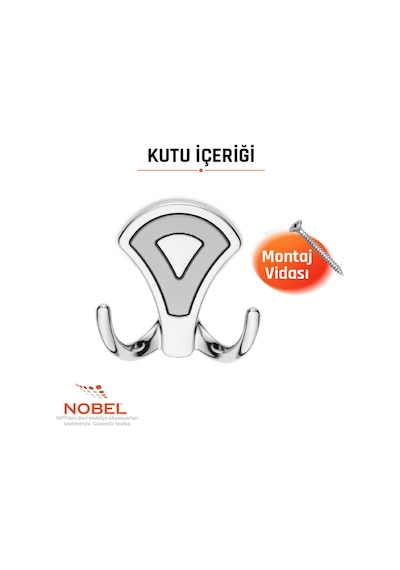 Di Lay Askı, Metal Vestiyer Askısı, Krom Matkrom, Duvar Ve Dolap Askılığı 5'li Set Vidalı Krom Krom