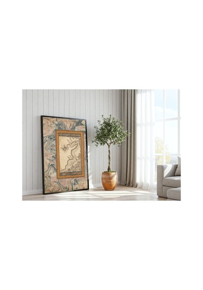 Hat Sanatı Osmanlı Albümünden Ejderha Çalışması Çerçevesiz Poster 21x30 Cm A4 Hat Sanatı İslami