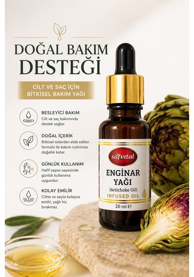 Enginar Yağı 20 Ml Maserasyon Bitkisel Bakım Yağı Cilt Ve Saç İçin Doğal Günlük Kullanım