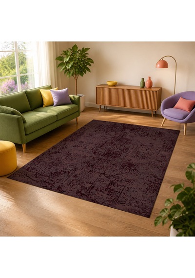 Kartela Halı Sina Halı Jüt Taban Dokuma Halı Bordo - 100 X 150 Cm
