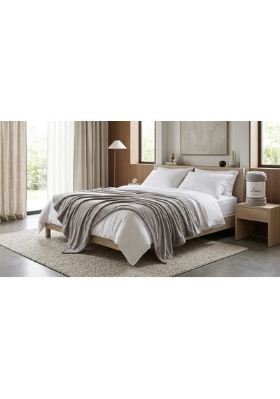 Daisy Super Soft Battaniye Çift Kişilik 200x220 Gri