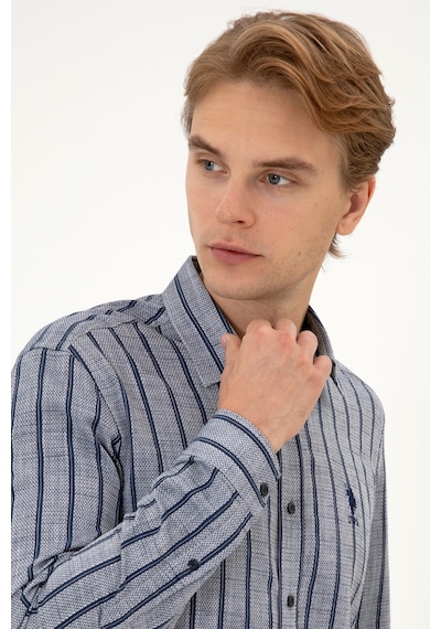 U.s. Polo Assn. Erkek Lacivert Gömlek Desenli 50316563-vr033 Lacivert