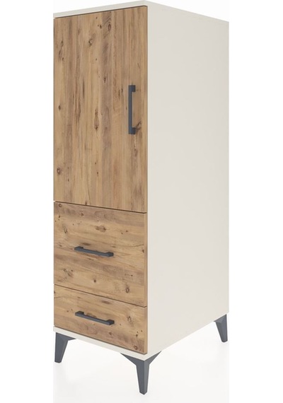 Kronos Dolap Tek Raflı 2 Çekmeceli Tek Kapaklı 44x59x134 Aytaşı-çam Aytası