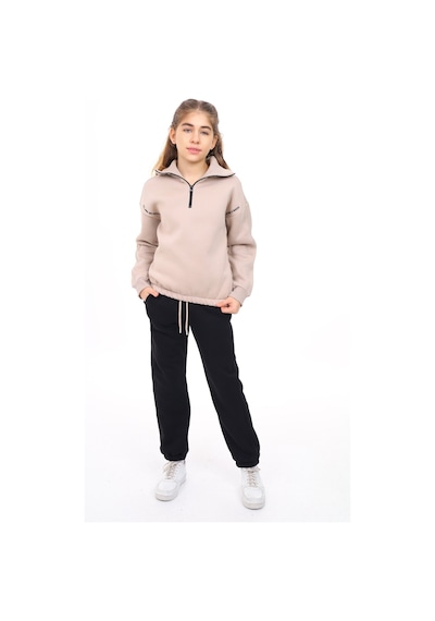 Toontoy Kids Toontoy Kız Çocuk 2'li Takım Baskılı Balıkçı Yaka Fermuarlı Sweatshirt & Beli Paçası Lastikli Cepli Jogger Eşofman Altı - Renk Bloklu 3 İplik Şardonlu Bej Toontoy Kids Toontoy Kız Çocuk 2'li Takım Baskılı Balıkçı Yaka Fermuarlı Sweatshirt & Beli Paçası Lastikli Cepli Jogger Eşofman Altı - Renk Bloklu 3 İplik Şardonlu Bej