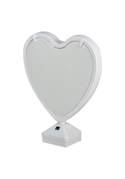Led Işıklı Kalpli Sihirli Ayna 23x18,5cm Beyaz Kırmızı