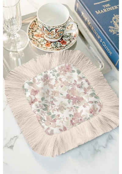 Romantik Çiçek Bahçesi Saçaklı Sunum Peçetesi - Pastel Vintage Bohem Pudra Kahve Yanı Sunum Mendili Okyanus Altın Sarısı Romantik Çiçek Bahçesi Saçaklı Sunum Peçetesi - Pastel Vintage Bohem Pudra Kahve Yanı Sunum Mendili Okyanus Altın Sarısı
