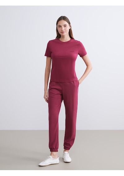 Lcw Vision Bordo Beli Lastikli Kadın Jogger Eşofman Altı