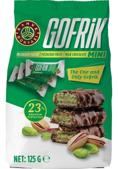 Kahve Dünyası Mini Gofrik Antep Fıstıklı Poşet Çikolata 4 x 125 G