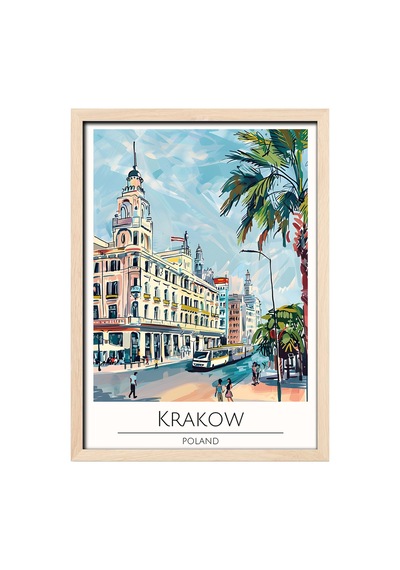 Krakow Poland Ahşap Çerçeveli Dekoratif Duvar Tablosu Ahşap 01