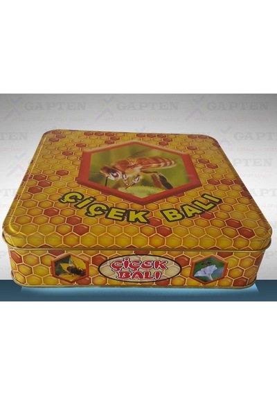 2 Kg Bal Tenekesi Desenli 1 Adet Çok Renkli
