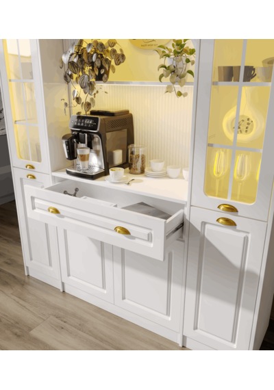 Guneystore Armoni Gold Maxi Kahve Köşesi Komple Mdf Beyaz