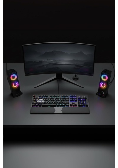 Md-s102 2.0 3wx2ch Rgb Ledli Siyah Usb Soundbar Hoparlör