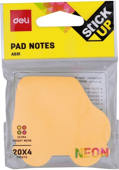 Deli Yapışkanlı Not Kağıdı 4x20yp Renk Ultra Neon A03102