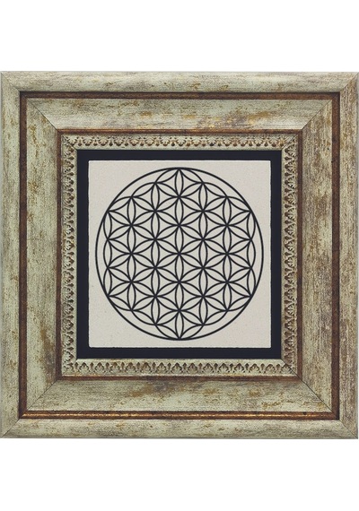 Yaşam Çiçeği Deseni Baskılı Taş Tablo 20x20