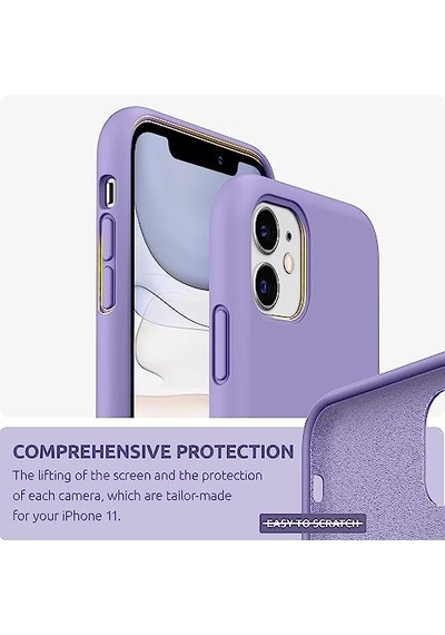 Apple iPhone 11 Kılıf 6.1 İle Uyumlu, İnce Sıvı Silikon 3 Katmanlı Tam Kaplamalı Yumuşak Jel Kauçuk Kılıf Kapak, L