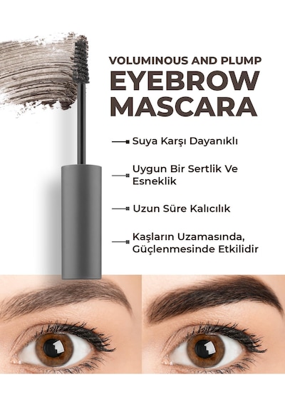 Alix Avien Suya Dayanıklı Kalıcı Etki Yoğun Pigmentli Kahverengi Kaş Sabitleyici Maskara Eyebrow Mascara 804
