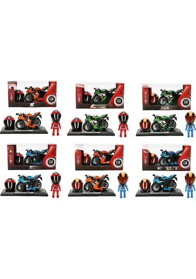 1:14 Sesli Ve Işıklı Çek Bırak Yarış Motosikleti Çok Renkli