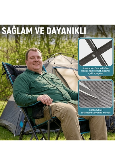 Fundango Cozy Rocking Chair Sallanan Katlanır Kamp Sandalyesi Black Siyah