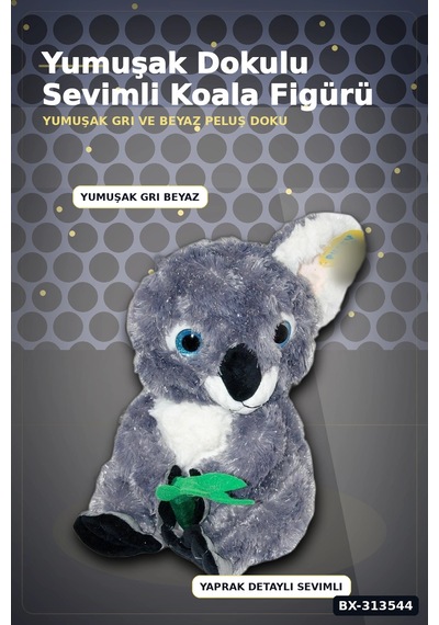 Bay 30 Cm Yumuşak Bambulu Peluş Koala Oyuncak - Çocuk Odası Hediyelik Dekor Bx-313544 Najmaddin