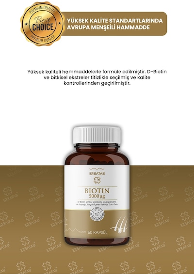 Erbatab Biotin Takviye Edici Gıda 60 Kapsül