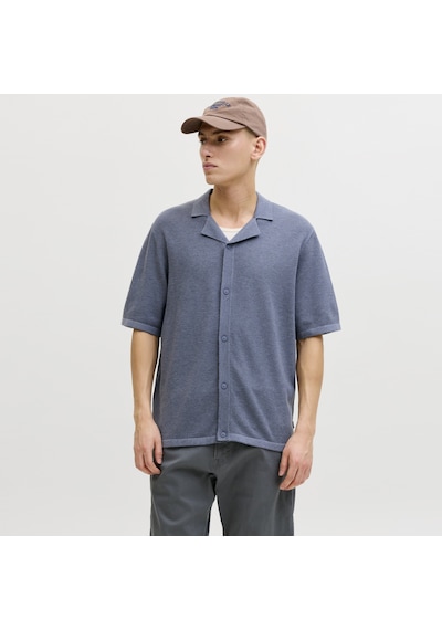 Jack & Jones Erkek Resort Yaka Triko Gömlek - Chris - 12288537 Blue Mirage