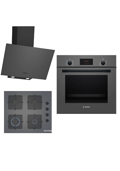 Bosch HBF512BH1T-POP6C9P30O-DWK64PJ70T Ankastre Gri 3 Lü Set 312