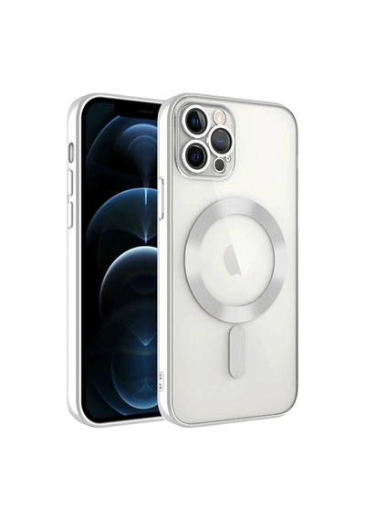 Apple Uyumlu   iPhone 13 Pro Kılıf Kross Magneticsafe Kapak - Gümüş