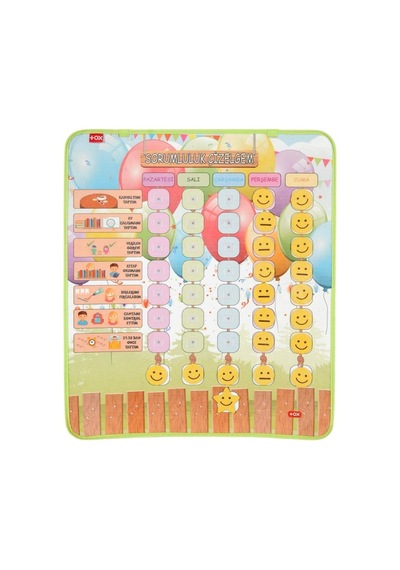 Tox Toys Sorumluluk Çizelgem Keçe Cırtlı Duvar Panosu, Eğitici Oyuncak Genel