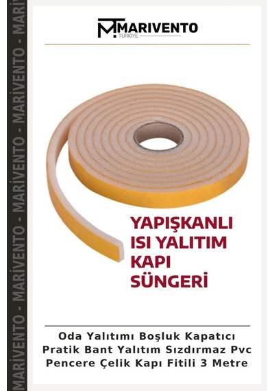 Oda Yalıtımı Boşluk Kapatıcı Pratik Bant Yalıtım Sızdırmaz Pvc Pencere Çelik Kapı Fitili 3 Metre