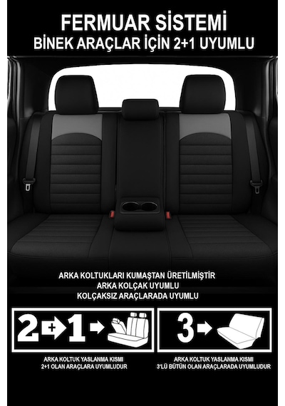 Thor Tay Tüyü Oto Koltuk Kılıfı Opel-corsa-astra-vecta Uyumlu Gri