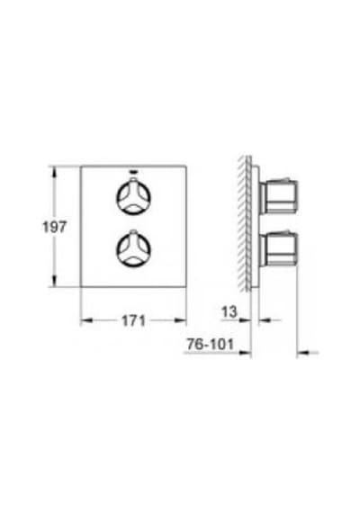 Grohe Grohe Allure Ankastre Termostatik Duş Bataryası - 19380000 Krom