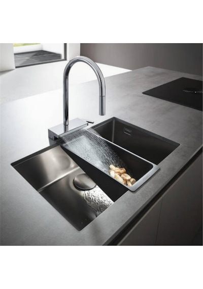 Hansgrohe Aquno Select M81 Tek Kollu Eviye Bataryası 170, Çekilebilir El Duşu, 3jet, Sbox Krom krom