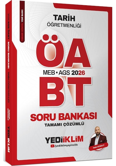 Yediiklim Yayınları 2026 Meb Ags Öabt Tarih Öğretmenliği Tamamı Çözümlü Soru Bankası