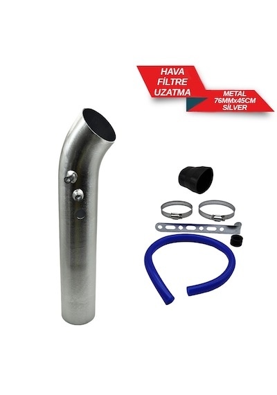 Hava Filtre Uzatma Metal Uzun 76 Mm X45 Cm Silver Gri 4686334