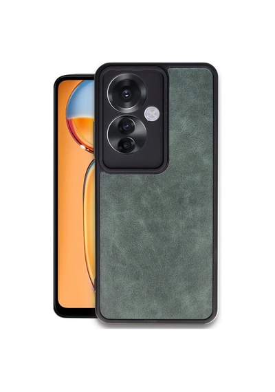 Uryport Oppo Reno 11f Kılıf Aras Deri Kapak - Koyu Yeşil