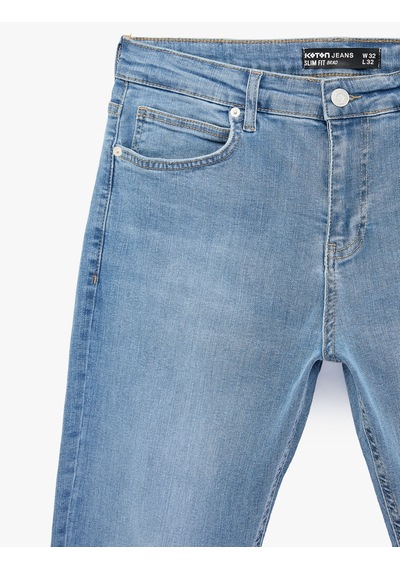 Koton Normal Bel Slim Fit Jean Pantolon - Brad Jean Açık İndigo 6sam40259nd Açık İndigo Koton Normal Bel Slim Fit Jean Pantolon - Brad Jean Açık İndigo 6sam40259nd Açık İndigo