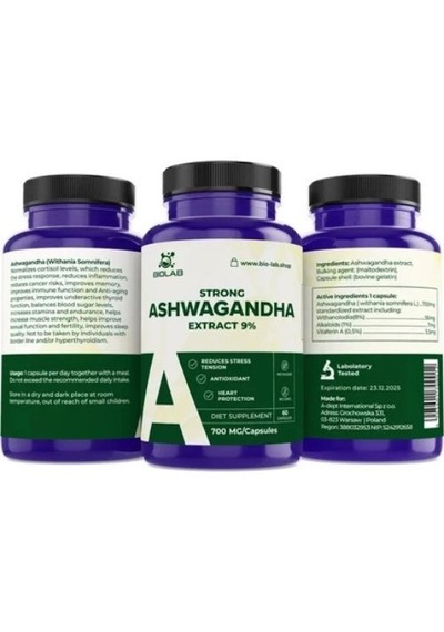 Biolab Strong Ash Extract %9 - 700 Mg 60 Kapsül Yüksek Standardize Withanolide