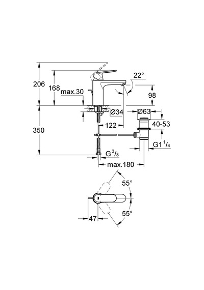 Grohe Eurocosmo Tek Kumandalı Lavabo Bataryası M-Boyut 23325000