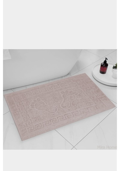 2 Li Ayak İzli Banyo Ayak Havlusu %100 Pamuklu Renkli 50x70 Cm Menom Mürdüm