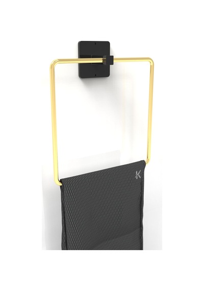 Karteya Kare Yapışkanlı Gold Kare Havluluk Banyo Havlu Kare Pratik Askılık Gold
