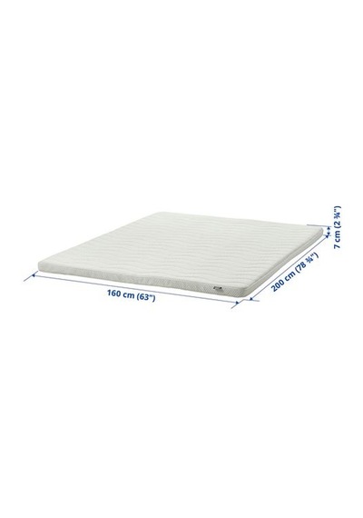 Ikea Norrsele Çift Kişilik Yatak Pedi, Beyaz, 160x200 Cm